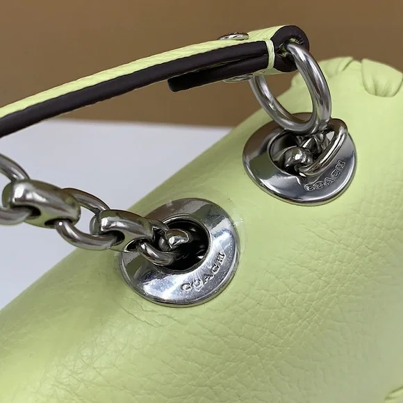 COACH NWT Lane Shoulder Bag With Whipstitch COLOR:
Silver/Pale Lime - Picture 11 of 16